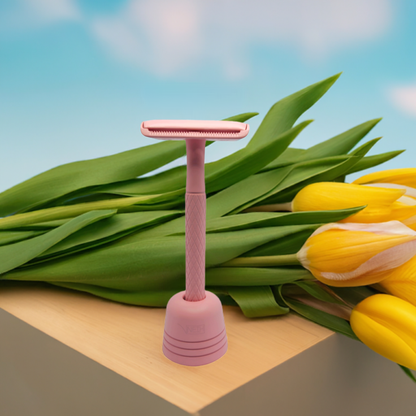 Rasierhobel Pink Lady mit Rasierständer
